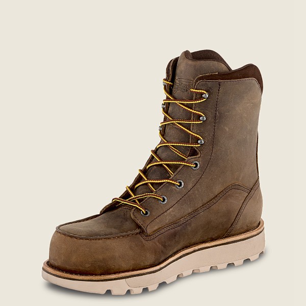 Red Wing Safety Bot Erkek - Traction Tred Lite - 8-Inch Waterproof Toe - Haki - 07LDZOFUS